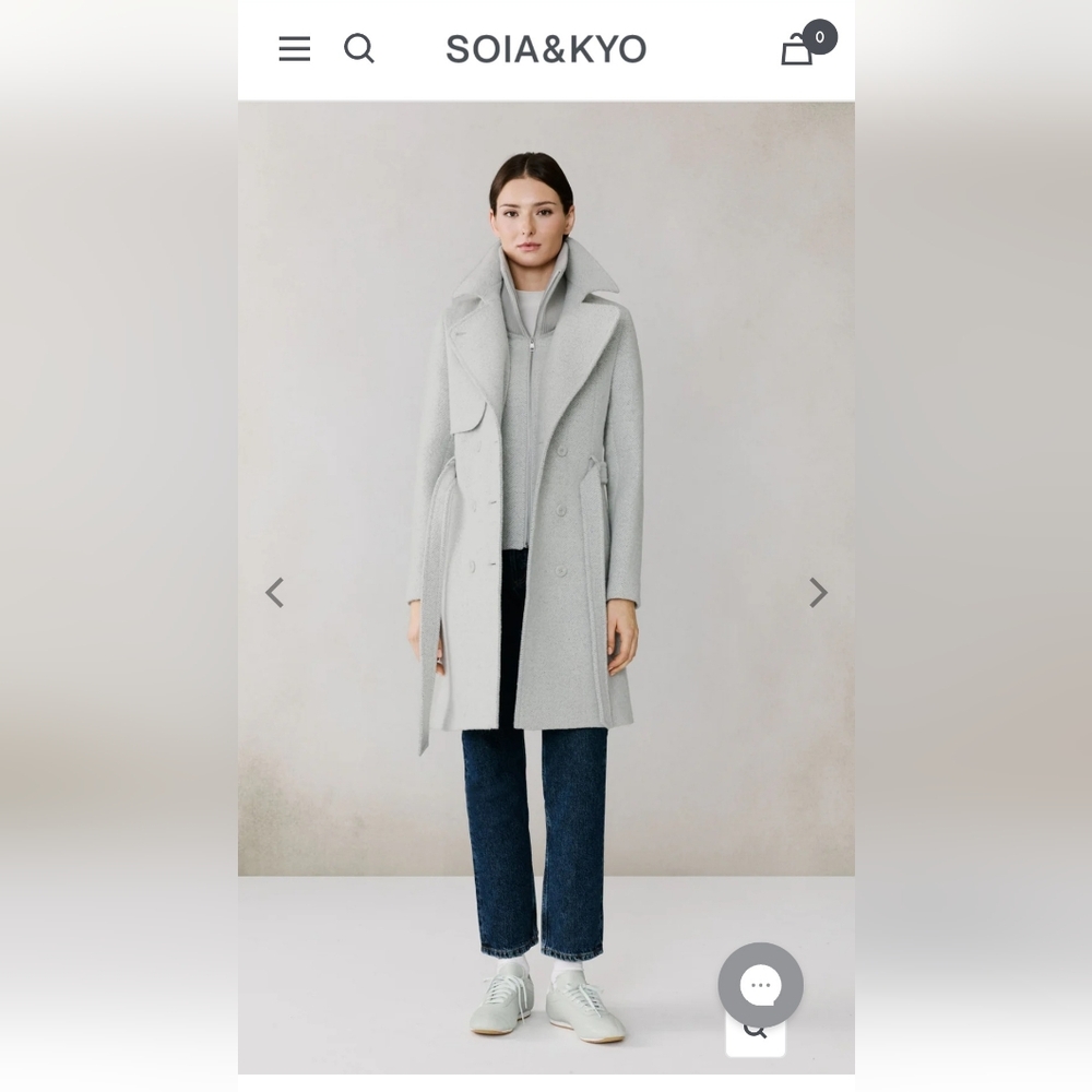 Soia & Kyo Soft Gray Wool Coat - Picture 8 of 9